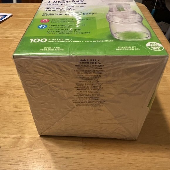 Playtex Baby Nurser Drop-Ins 4 Oz Bottle Liners 100 Count Pack - Sealed / New - Picture 2 of 5